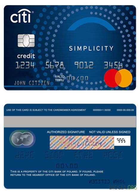 Pologne Mastercard simplicité CitiBank